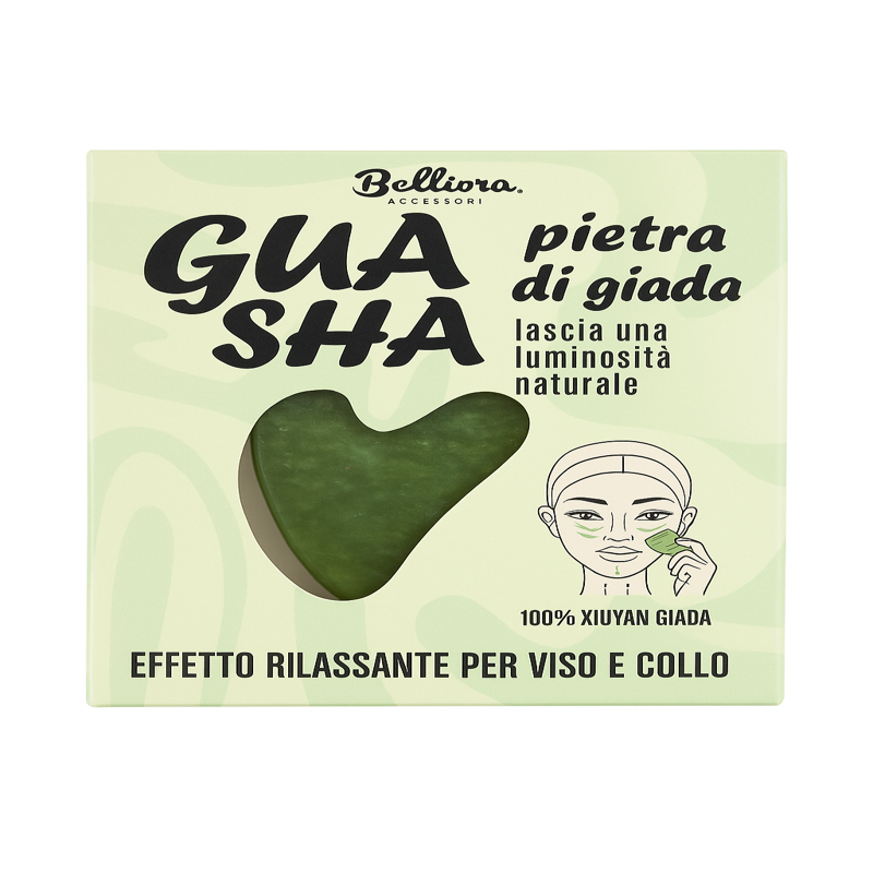 Belliora - Gua Sha Jade Coeur pour Peau Lisse & Lumineuse